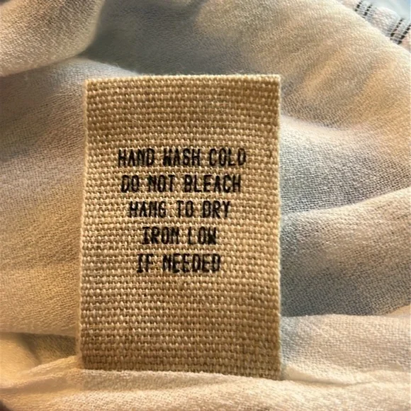 Moon River NWOT Light Blue Striped Ruffle Fringe High Low Maxi Skirt 100% cotton - Picture 10 of 12